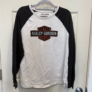 Harley-Davidson Black and White Long Sleeve Tee